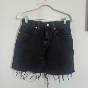 Madewell Black Mini Denim Skirt